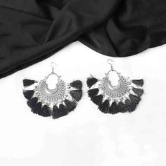 Colourful Tassel Oxidised Bali Earrings