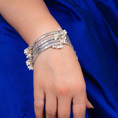 Oxidised Pearl Mogra Bangles