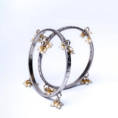 Oxidised Pearl Mogra Bangles