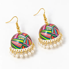 Boho Rainbow Meenakari Jhumka