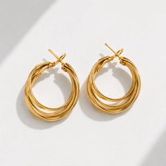 Aurora Layered Gold Hoop Earrings