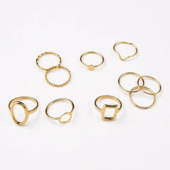 Mixed Shape Geometric Ring Combo