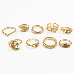 Golden Cosmic Glow Ring Combo