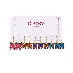 Colourful Butterfly Charm Earring Combo