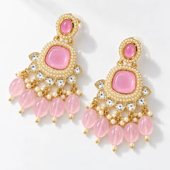 Pink Quartz Dangle Earrings