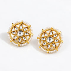 Kundan Floral Studs