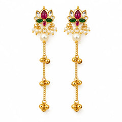Royal Lotus Cascade Earrings