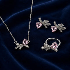 Blush Bow Crystal Jewellery Set