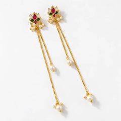 Lotus Pearl Trail Earrings