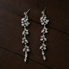 Floral Crystal Vine Earrings