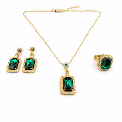 Emerald Crystal Jewellery Set
