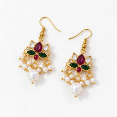 Lotus & Pearl Kundan Earrings