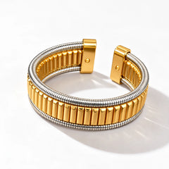 Dual Tone Statement Cuff Bracelet