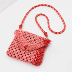 Peach Knot Macrame Bag