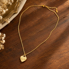 Golden Heart Locket Necklace