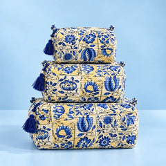 Blue Floral Pouch Set