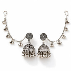 Noor Oxidised Jhumka Ear Chain