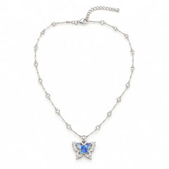 Silver Butterfly Pendant Necklace