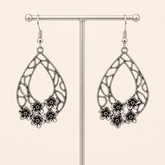 Floral Cutwork Oxidised Earrings