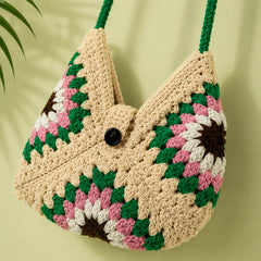 Olive Petal Crochet Bag