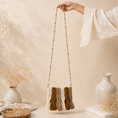 Boho Knot Macrame Tassel Sling Bag