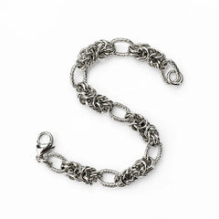 Bold Silver Plated Rope Chain Bracelet - Silver 925