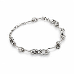 Wave Ball Link Bracelet - Silver 925