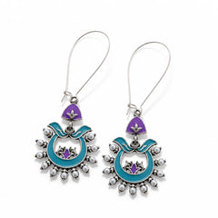 Fusion Enamel Pearl Dangle Hook Earrings