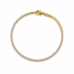 Dainty Stone Chain Bracelet - 18K Gold Plated