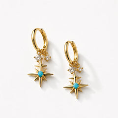 Celestial Charm Hoop Earrings - 18K Gold Plated