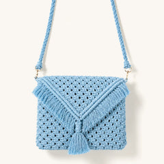 Sky Blue Macrame Sling Bag