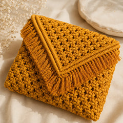 Yellow Macrame Sling Bag
