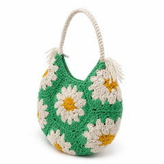 Olive Floral Small Crochet Hand Bag