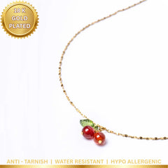Cherry Golden Chain Necklace - 18K Gold Plated