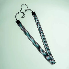 Beaded Black White N Turquoise String Belt