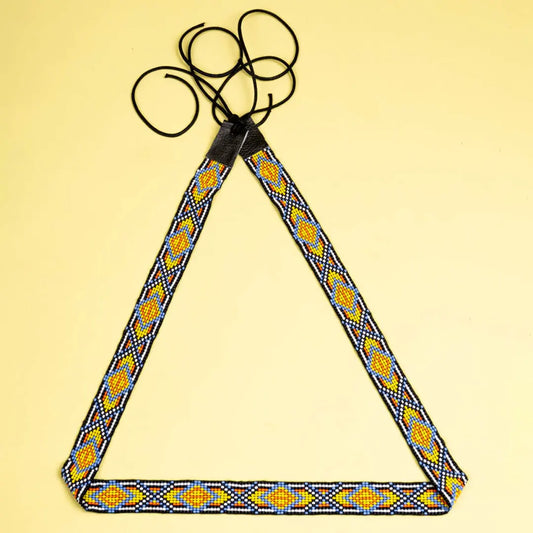 Beaded Multicolour Geometric String Belt