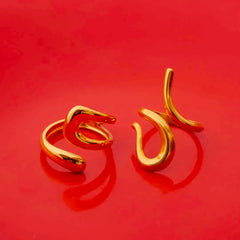 Pack of 2 Golden Assymetrical Rings
