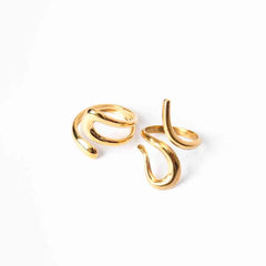 Pack of 2 Golden Assymetrical Rings