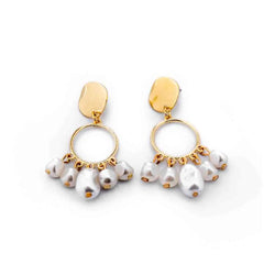 Gleaming Gold Baroque Pearl Dangle Earrings