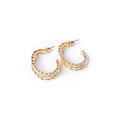Braided Chain Triple Layered Open Hoops