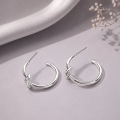 Classic Knot Shaped Hoop Earrings