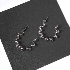 Silver Swirl Drop Earrings