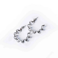 Silver Swirl Drop Earrings