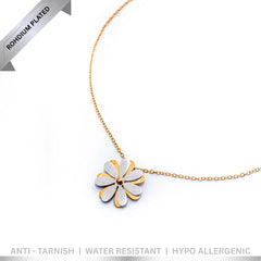 Golden Chain Silver Flower Spinning Necklace