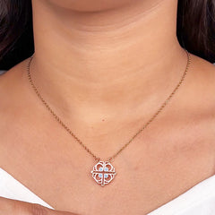 Rose Gold Floral Magnetic Pendant Necklace
