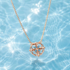 Rose Gold Floral Magnetic Pendant Necklace