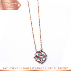 Rose Gold Floral Magnetic Pendant Necklace