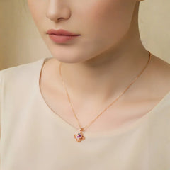 Rose Gold Floral Spinning Necklace