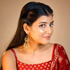Antique Gold Chandbali Earrings