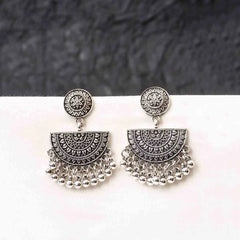 Intricate Antique Semi Circle Dangle Earrings